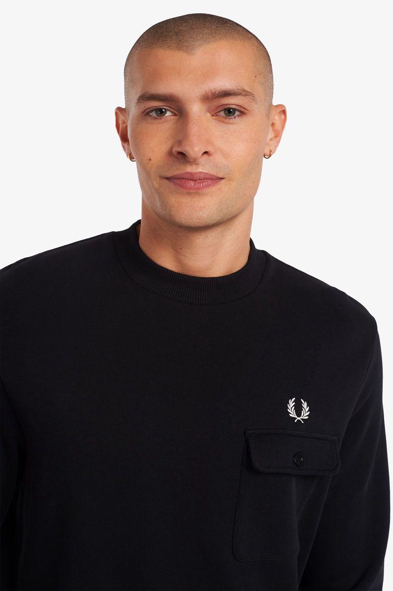 Black Fred Perry M3836 Men's Sweatshirts | PH 1594ILHS